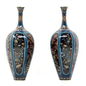 Japanese Meiji Period Cloisonne Vase Pair