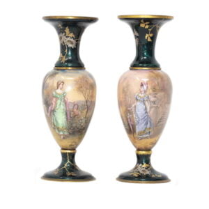 French Limoges Enamel Vases | 19th Century