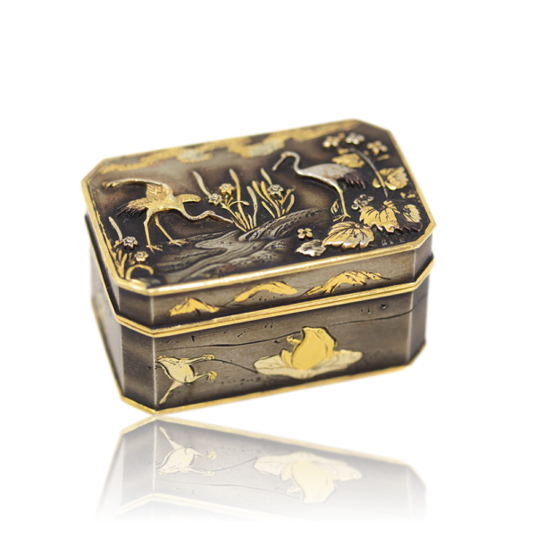 Japanese Shakudo Pill Box | Kozan
