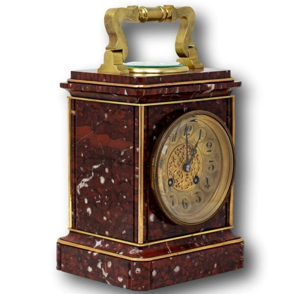 Overview of the French rouge marble clock