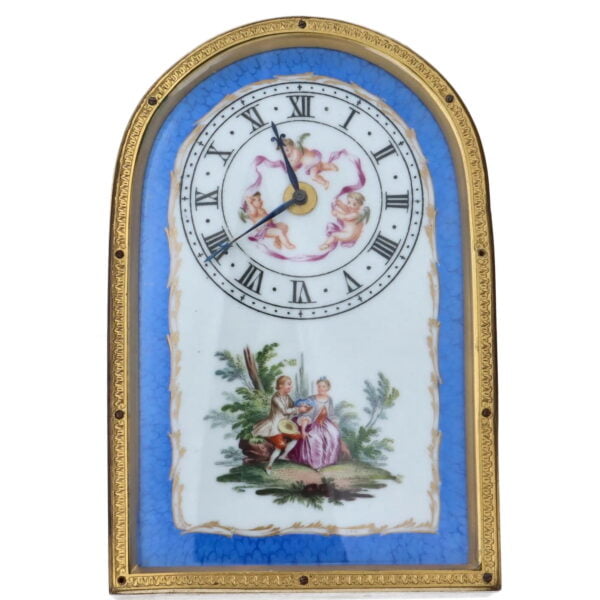 Front profile of the English Porcelain Dial Dome Top Strut Clock