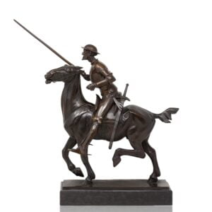 German Bronze Don Quixote by Oskar Garvens