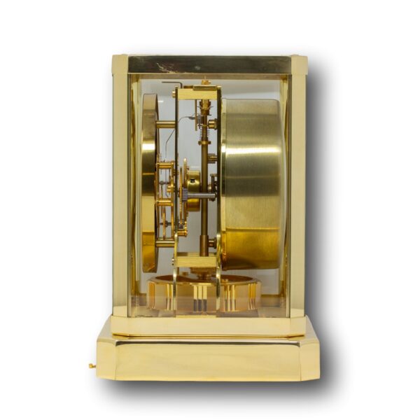 Side of the mid century modern Jaeger-LeCoultre Atmos Clock circa 1970