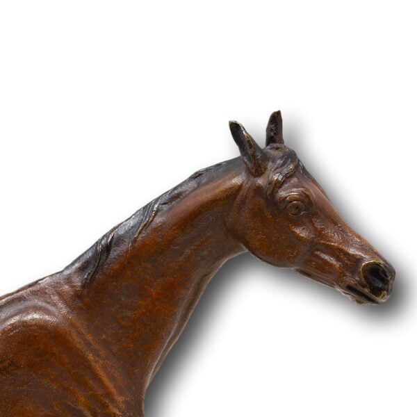 Close up of the Austrian cold painted bronze horses head