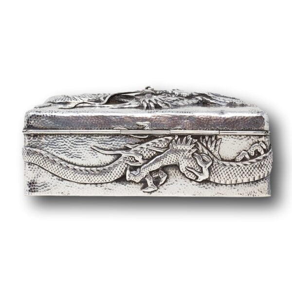 Side of the Japanese Pure Silver Dragon Box