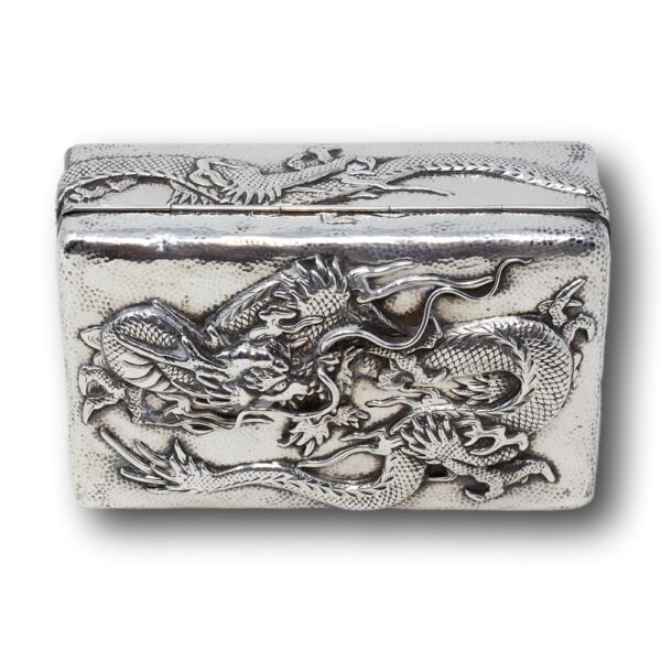 Lid of the Japanese Pure Silver Dragon Box