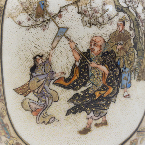 Close up of the decoration on the Japanese Satsuma Vase