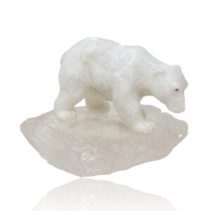 Overview of the White Onyx Polar Bear upon the Rock Crystal Iceberg Base by Alfred Pocock Faberge Sculptor