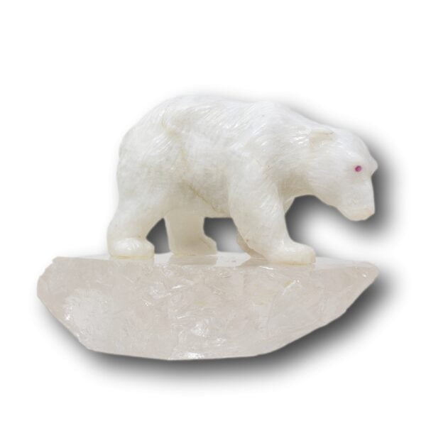 Side of the White Onyx Polar Bear upon the Rock Crystal Iceberg Base by Alfred Pocock Faberge Sculptor