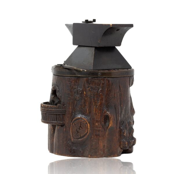 Side of the Black Forest Blacksmiths Anvil Tobacco Jar Smokers Compendium