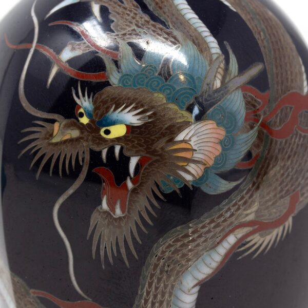 Close up of the cloisonne dragon