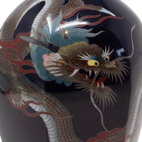 Close up of the cloisonne dragon